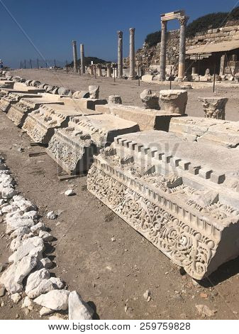 Ruins and archaeological site of Knidos, city of ancient greece  
