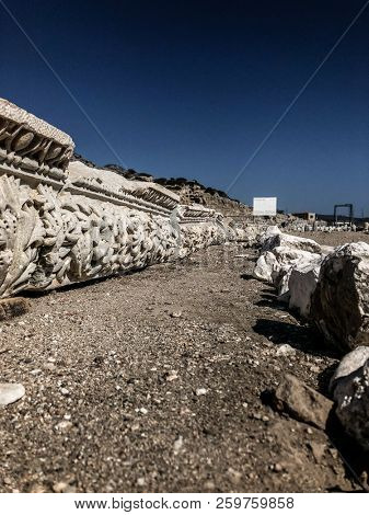 Ruins and archaeological site of Knidos, city of ancient greece  
