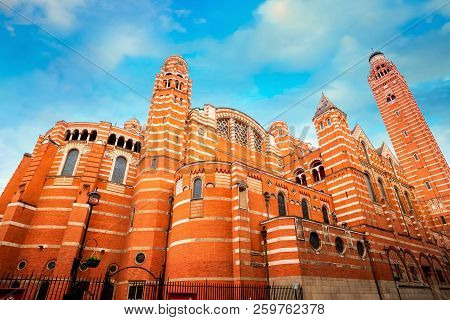 London, Uk - May 13 2018: Westminster Cathedral Or The Metropolitan Cathedral Of The Precious Blood