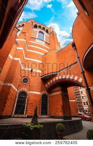 London, Uk - May 13 2018: Westminster Cathedral Or The Metropolitan Cathedral Of The Precious Blood