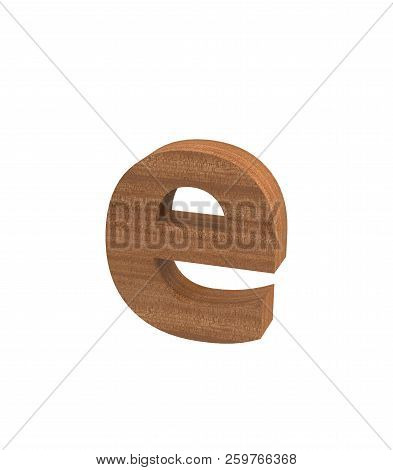 3d Rendering Font Polished Mahogany Lowercase E