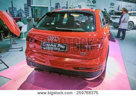 Krasnoyarsk, Russia - September 22, 2018: Exhibition Motor Expo Show Car Audi Q3.rear View.