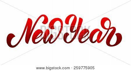 New Year. Brush Calligraphy Lettering Design New Year