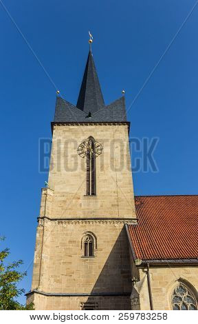 Tower Of The St. Servatius Church In Duderstadt, Germany