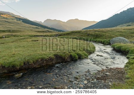 River In Baqueira In Summer, Valle De Aran