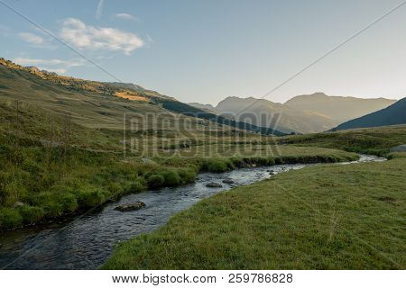 River In Baqueira In Summer, Valle De Aran