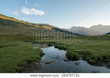 River In Baqueira In Summer, Valle De Aran