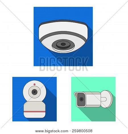 Vector Design Of Cctv And Camera Logo. Set Of Cctv And System Vector Icon For Stock.