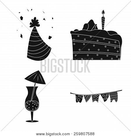 Vector Design Of Party And Birthday Icon. Set Of Party And Celebration Stock Vector Illustration.