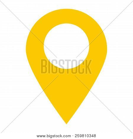 Location Pin Icon On White Background. Location Pin Point. Flat Style. Yellow Location Pin Symbol. Y
