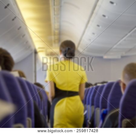 Blurred Flying Attendants ,air Hostess