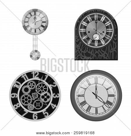 Vector Illustration Of Clock And Time Logo. Collection Of Clock And Circle Stock Vector Illustration