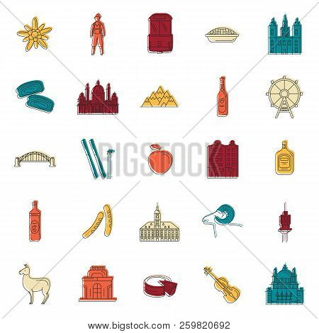 Austria Icon. Doodle Illustration Of Austria Vector Icon For Web And Advertising Isolated On White B