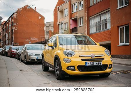 Vilnius, Lithuania - April 19, 2018: Fiat 500x Or Type 334 Is A Front Engined Five Door Hatchback Cr