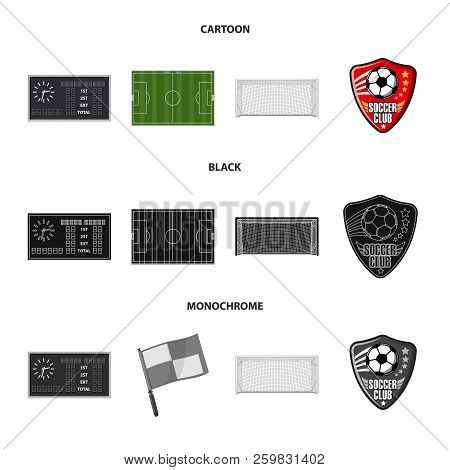 Vector Design Of Soccer And Gear Symbol. Set Of Soccer And Tournament Stock Vector Illustration.