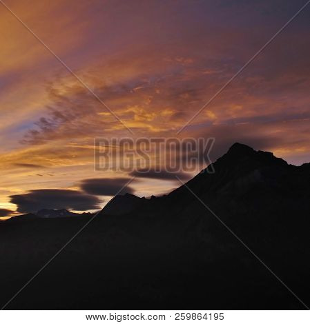 Sunrise View From Vorder Walig, Gsteig Bei Gstaad. Bernese Oberland, Switzerland.