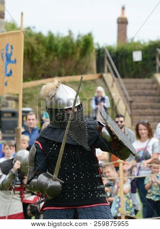 Warrior Dressed In Eastern Battle Armour From The Middle Ages