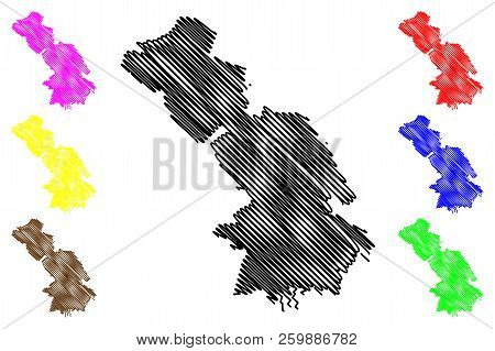 Astrakhan Oblast (russia, Subjects Of The Russian Federation, Oblasts Of Russia) Map Vector Illustra
