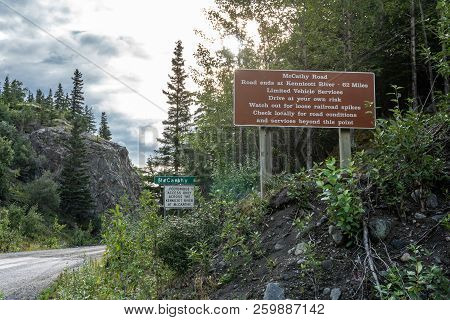 Mccarthy Road From Chitina To Mccarthy In Wrangell-st. Elias National Park Is Dangerous, Gravel Road
