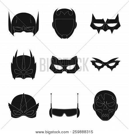 Vector Illustration Of Hero And Mask Icon. Collection Of Hero And Superhero Vector Icon For Stock.