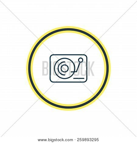 Illustration Of Djing Icon Line. Beautiful Lifestyle Element Also Can Be Used As Vinyl Icon Element.