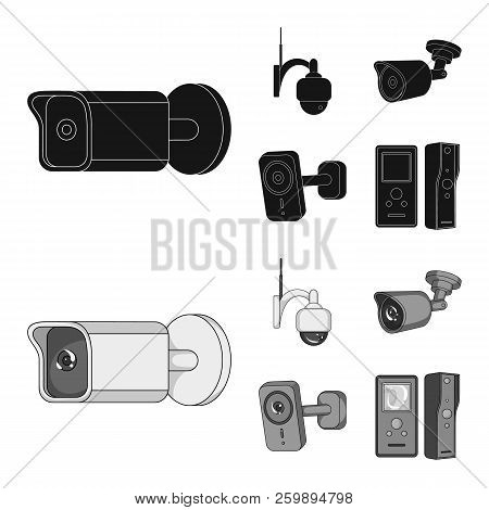 Vector Design Of Cctv And Camera Symbol. Set Of Cctv And System Stock Vector Illustration.