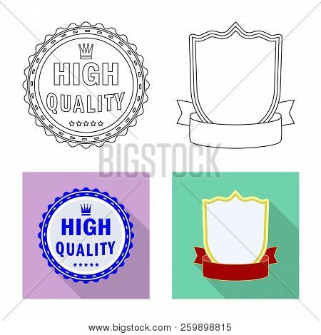 Vector Design Of Emblem And Badge Icon. Set Of Emblem And Sticker Stock Vector Illustration.