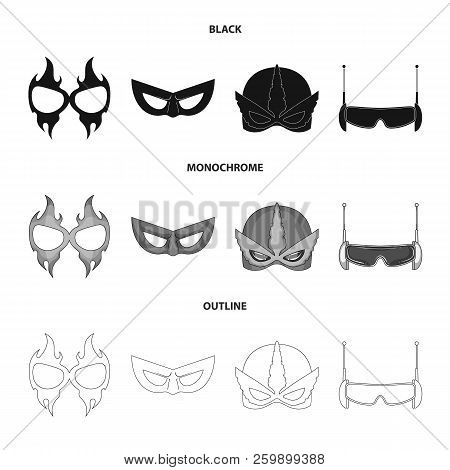 Vector Illustration Of Hero And Mask Icon. Set Of Hero And Superhero Vector Icon For Stock.