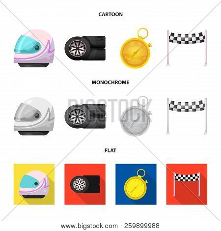 Vector Design Of Car And Rally Icon. Collection Of Car And Race Stock Vector Illustration.