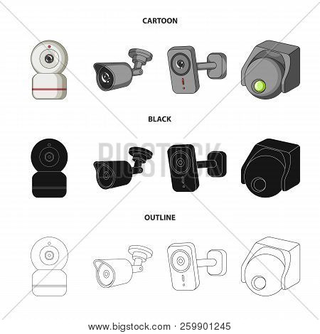 Vector Design Of Cctv And Camera Symbol. Collection Of Cctv And System Vector Icon For Stock.