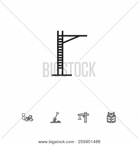 Set Of 5 Editable Construction Icons. Includes Symbols Such As Lifting Equipment, Cargo Transportati