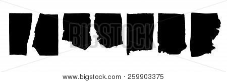 Black Highlight Stripes, Banners Paper Break. Stylish Highlight Web Elements For Design. Vector Bann