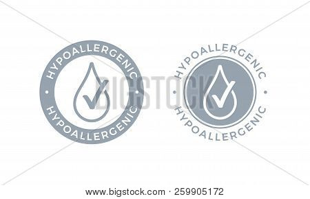 Hypoallergenic Tested Logo Icon. Vector Drop Icon Of Hypoallergenic Package Label Or Dermatology Tes