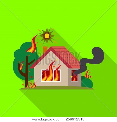 Vector Design Of Natural And Disaster Sign. Set Of Natural And Risk Vector Icon For Stock.