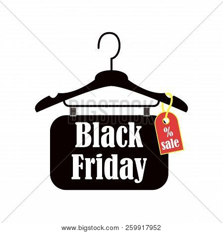 Black Friday Inscription Design Template. Sale Banner On The Thruster. Vector.