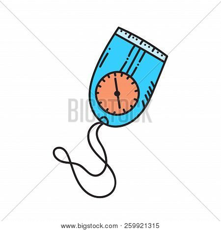Vector Illustration Of Orienteering Compass. Orientation, Navigation Isolated Object.