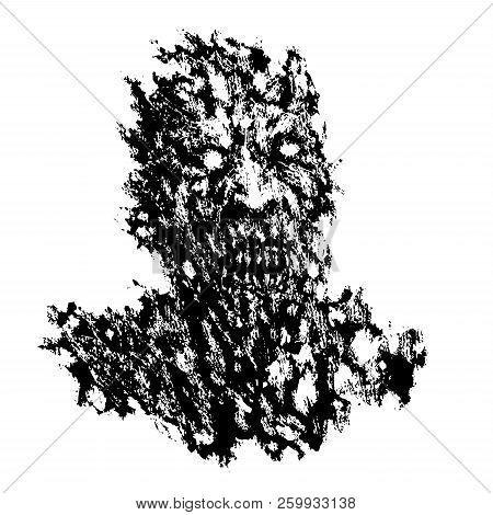 Angry Demon Concept. Genre Of Horror. Vector Illustration.