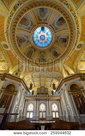 San Jose, Ca, Usa - Mar. 12, 2014: San Jose Cathedral Basilica Of St. Joseph Was Built In 1885 In Do