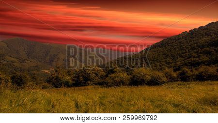 Mountainous Landscape At Sunrise In The Pyrenees