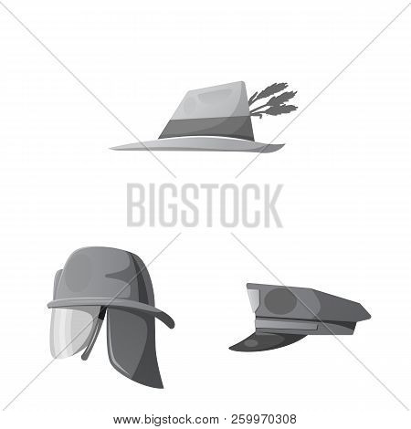 Isolated Object Of Headgear And Cap Symbol. Set Of Headgear And Accessory Stock Vector Illustration.