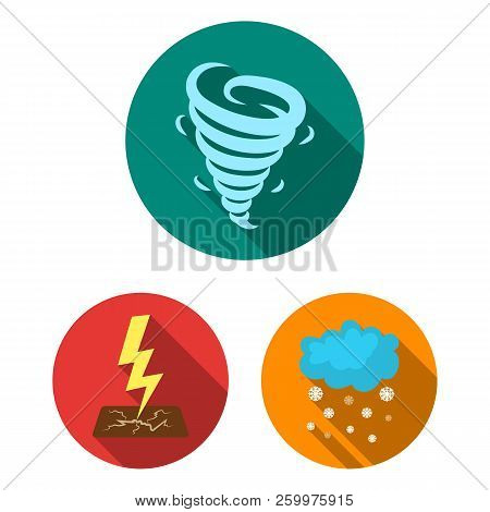 Different Weather Flat Icons In Set Collection For Design.signs And Characteristics Of The Weather V