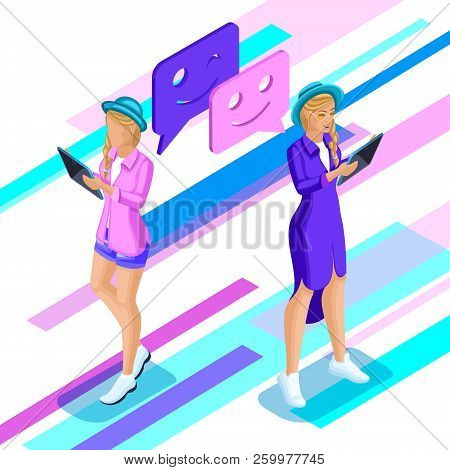 Isometry Of The Girlfriends Adolescents, Girlfriends, Hipsters, Stylish Clothes, Generation Z, Commu