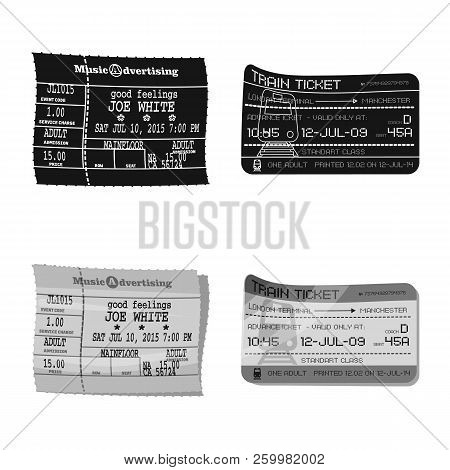 Vector Design Of Ticket And Admission Sign. Collection Of Ticket And Event Stock Vector Illustration