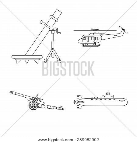 Vector Illustration Of Weapon And Gun Sign. Collection Of Weapon And Army Vector Icon For Stock.