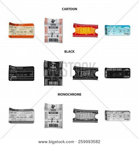 Vector Design Of Ticket And Admission Logo. Collection Of Ticket And Event Stock Vector Illustration