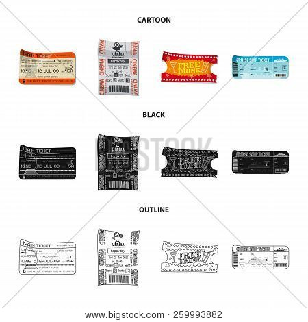 Vector Illustration Of Ticket And Admission Logo. Set Of Ticket And Event Stock Vector Illustration.
