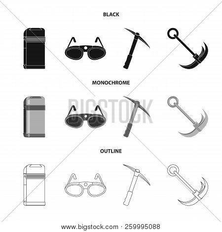 Vector Illustration Of Mountaineering And Peak Logo. Set Of Mountaineering And Camp Stock Vector Ill