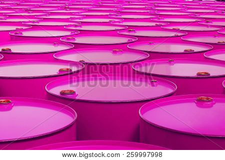 Metal Barrels Of A Pink Color, Background