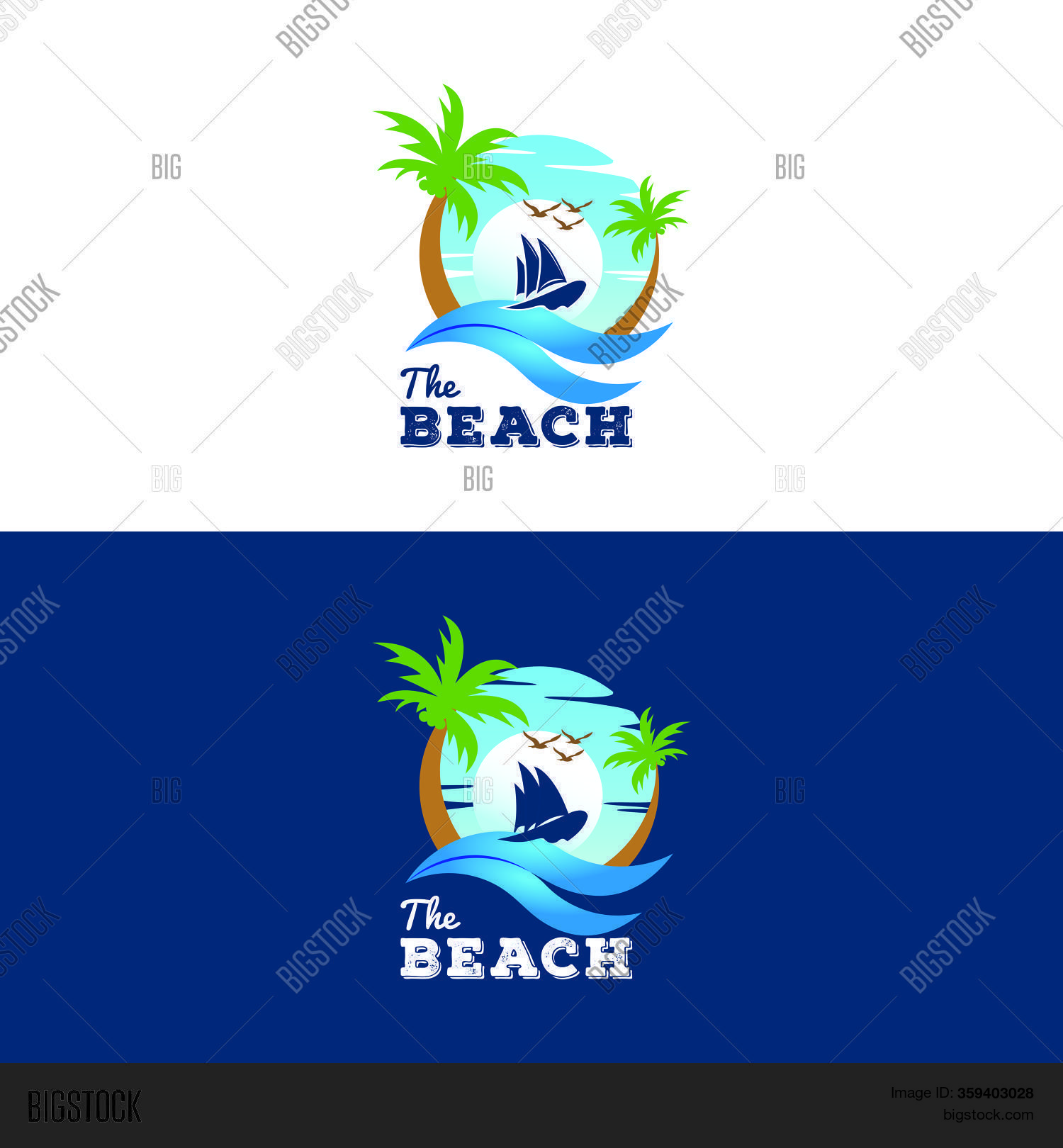 Beach Logo Design Vector Photo Free Trial Bigstock