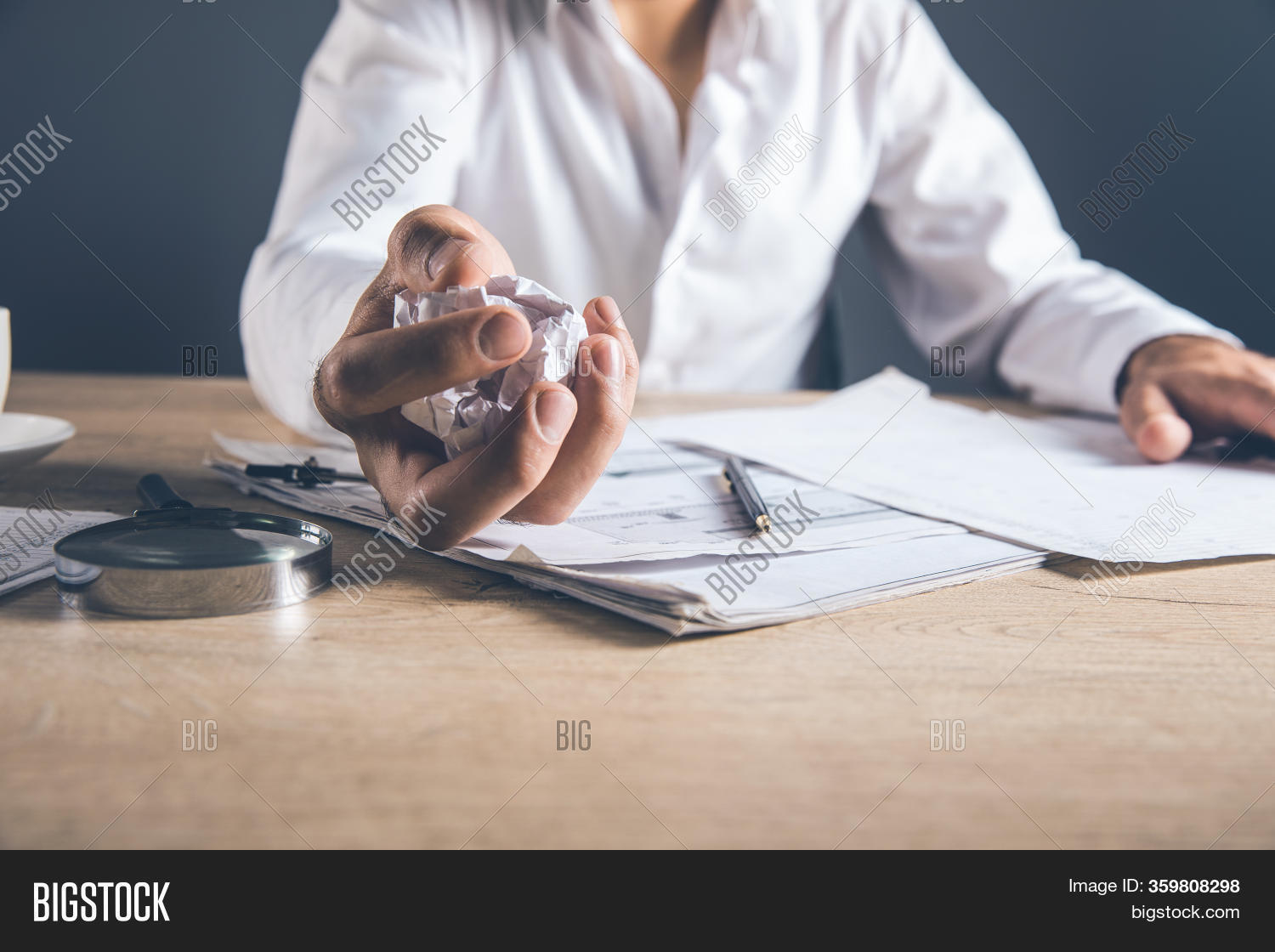 Man Hand Crushed Paper Image & Photo (Free Trial) Bigstock